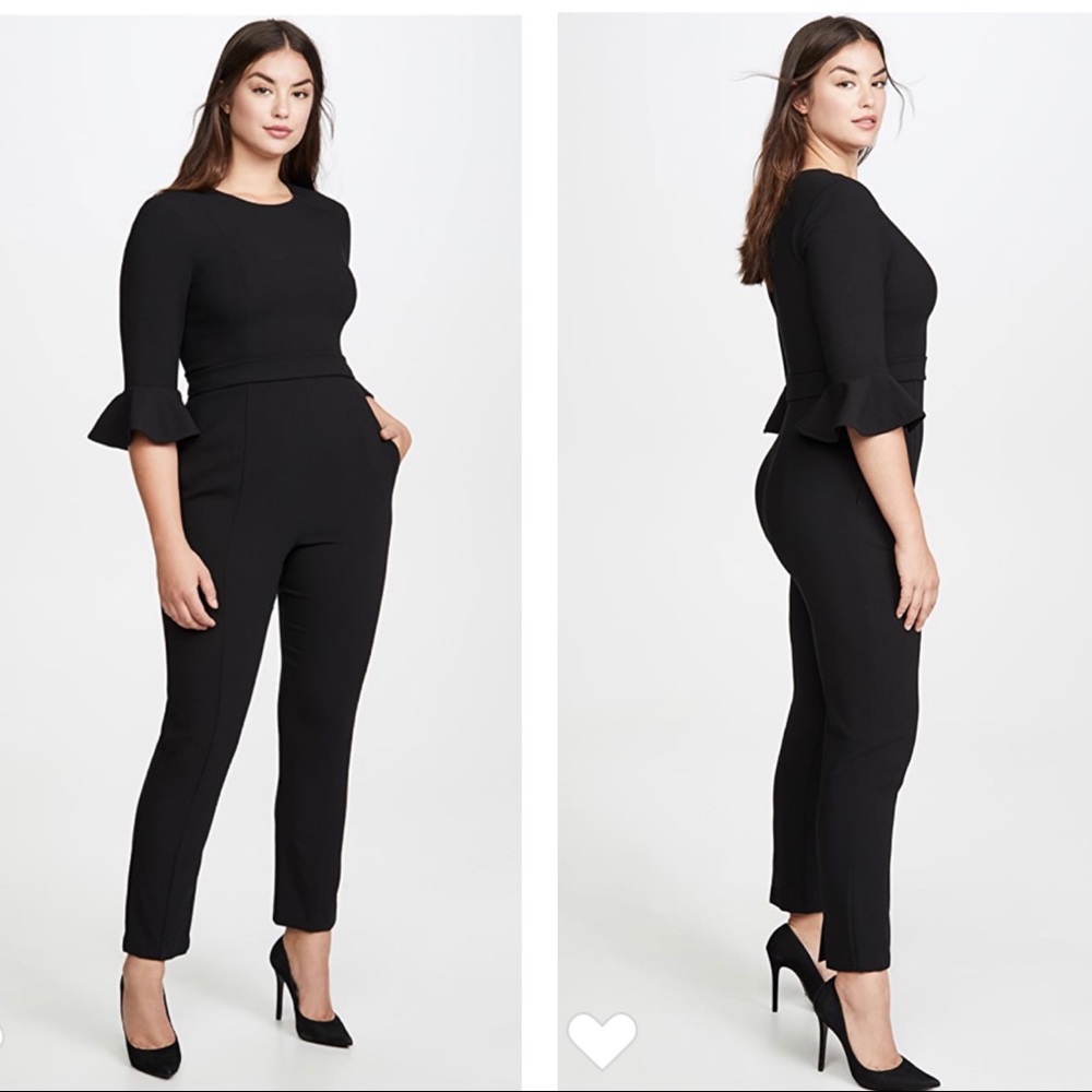 Black Halo Brooklyn Ruffle 3/4 Sleeve Jumpsuit